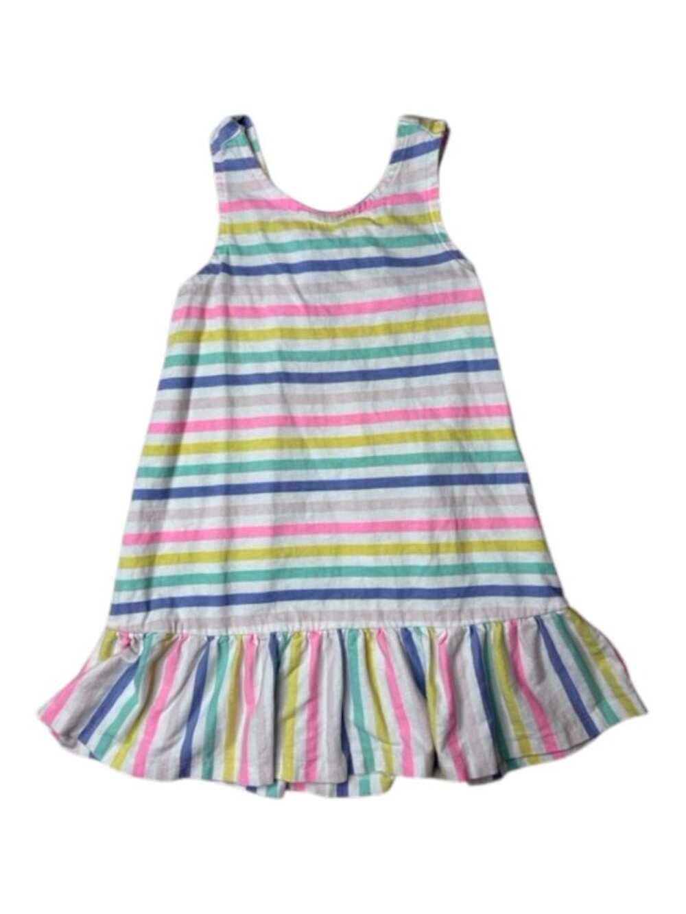 Tommy Bahama Girls Striped Dress Pastel Ruffle Hem Size 6